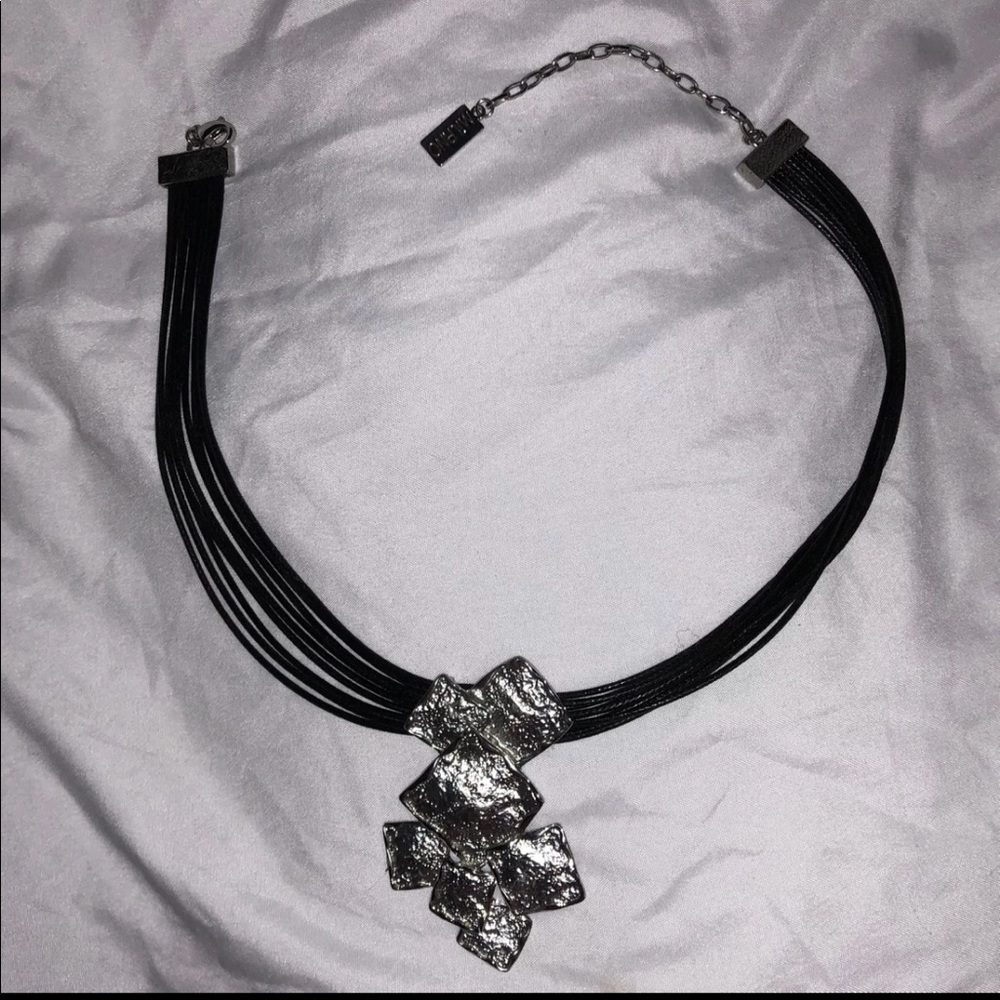 Black Necklace With Silver Embellishment